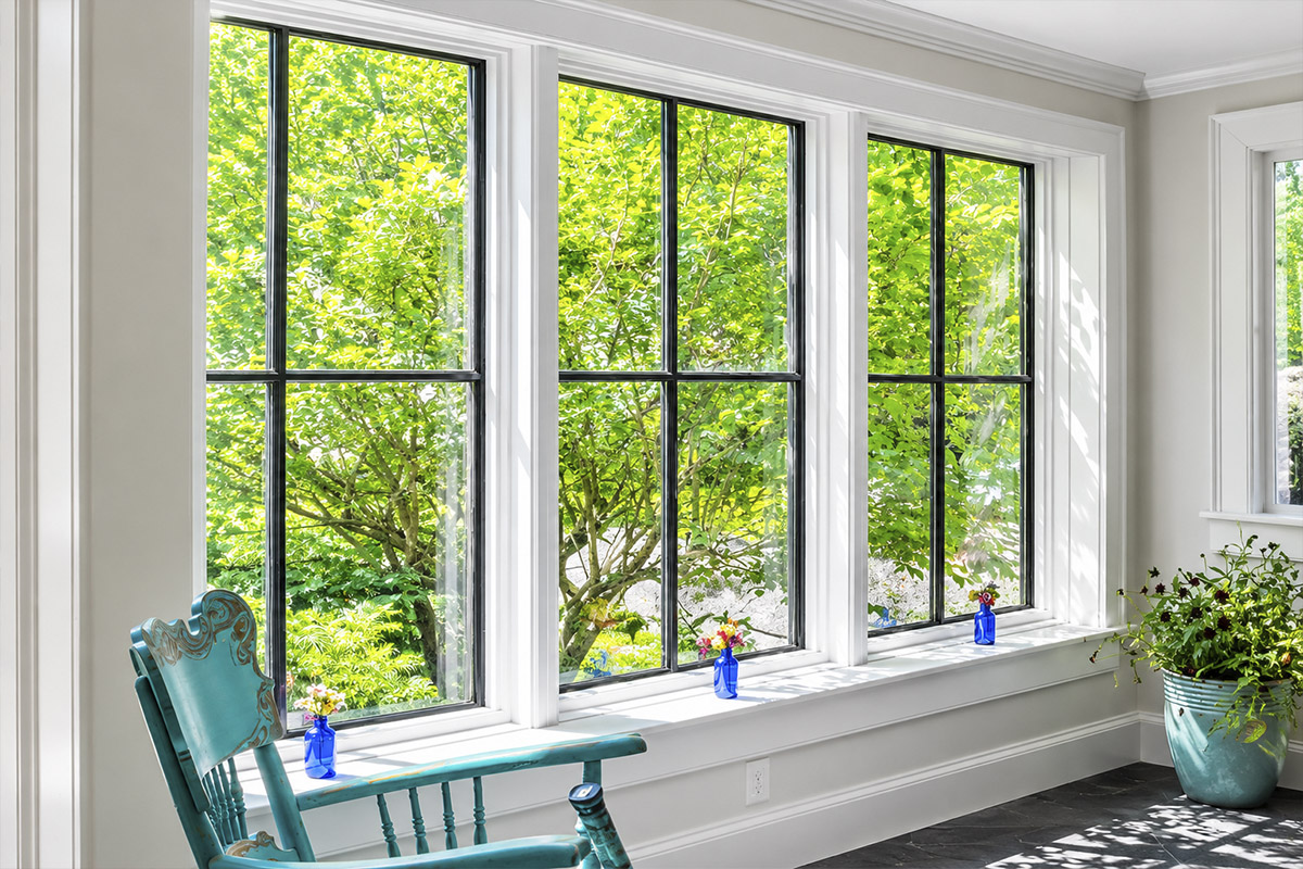 Bright room with large  windows